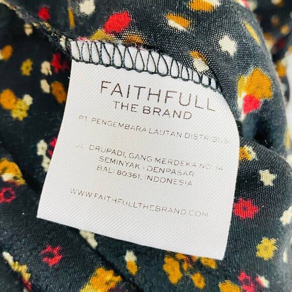 Faithfull the Brand Alena Black Floral Print Short Sleeve Culotte Jumpsuit Sz M - Picture 10 of 13